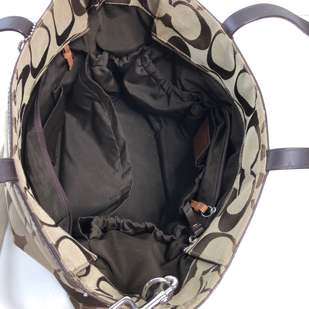 Coach Signature Brown Overnighter/Diaper Bag - Picture 4 of 8